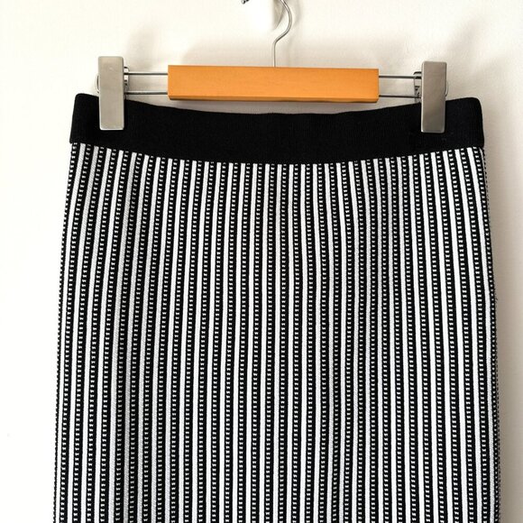 Aritzia Babaton Sculpt Knit Bodycon Tube Midi Skirt Black White Medium - Picture 5 of 8